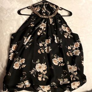 Black and Floral Blouse